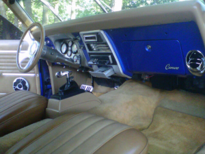 1968 chevy camaro with blue dashboard