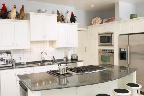 Kitchen interior with granite countertop