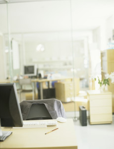 Empty office desk and chair